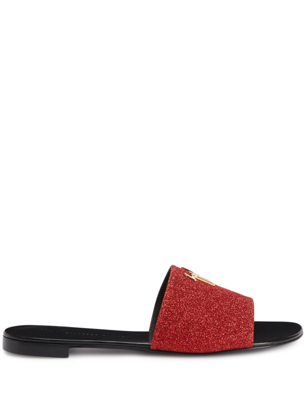 Giuseppe Zanotti Shirley glitter-detail flat sandals - Red von Giuseppe Zanotti