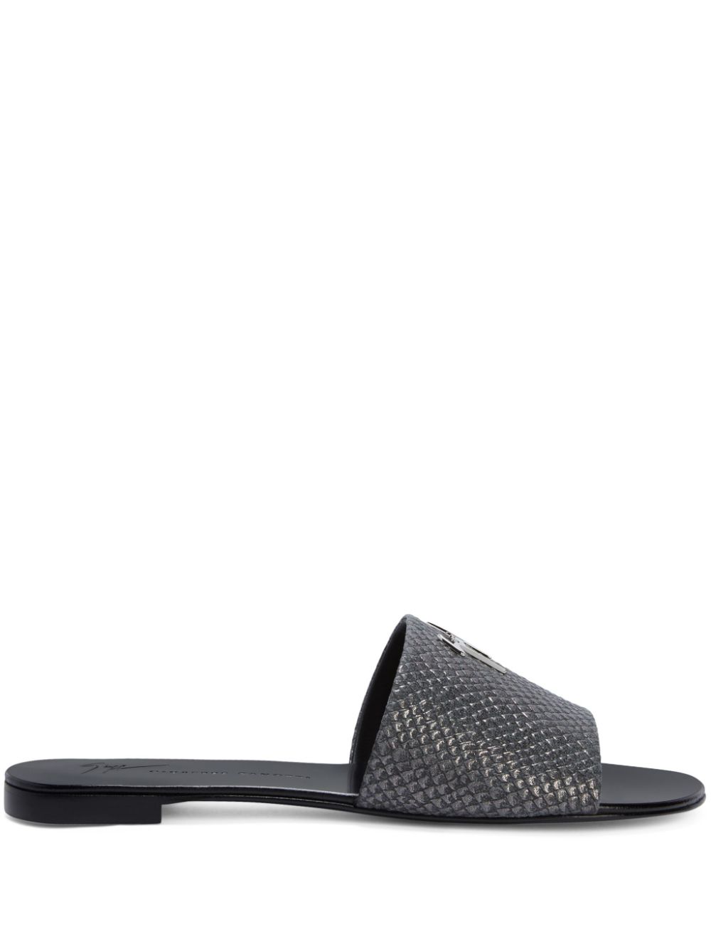 Giuseppe Zanotti Shirley leather slides - Grey von Giuseppe Zanotti