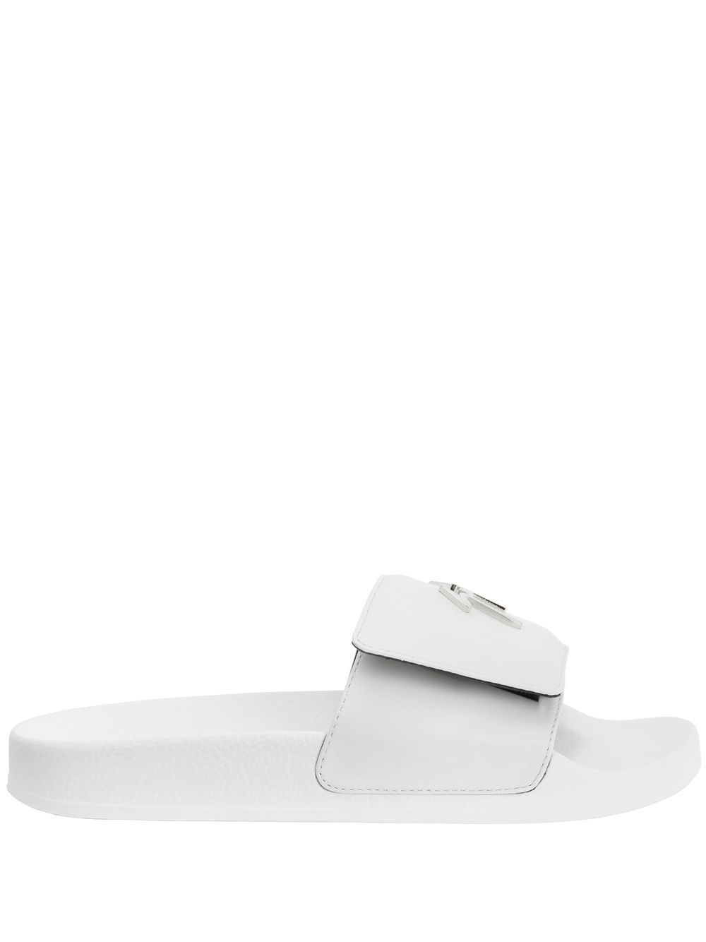 Giuseppe Zanotti Signature-plaque touch-strap slides - White von Giuseppe Zanotti