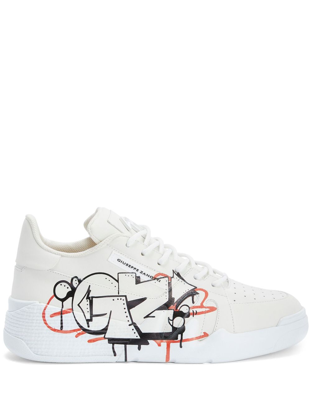 Giuseppe Zanotti Talon graffiti-print low-top sneakers - White von Giuseppe Zanotti