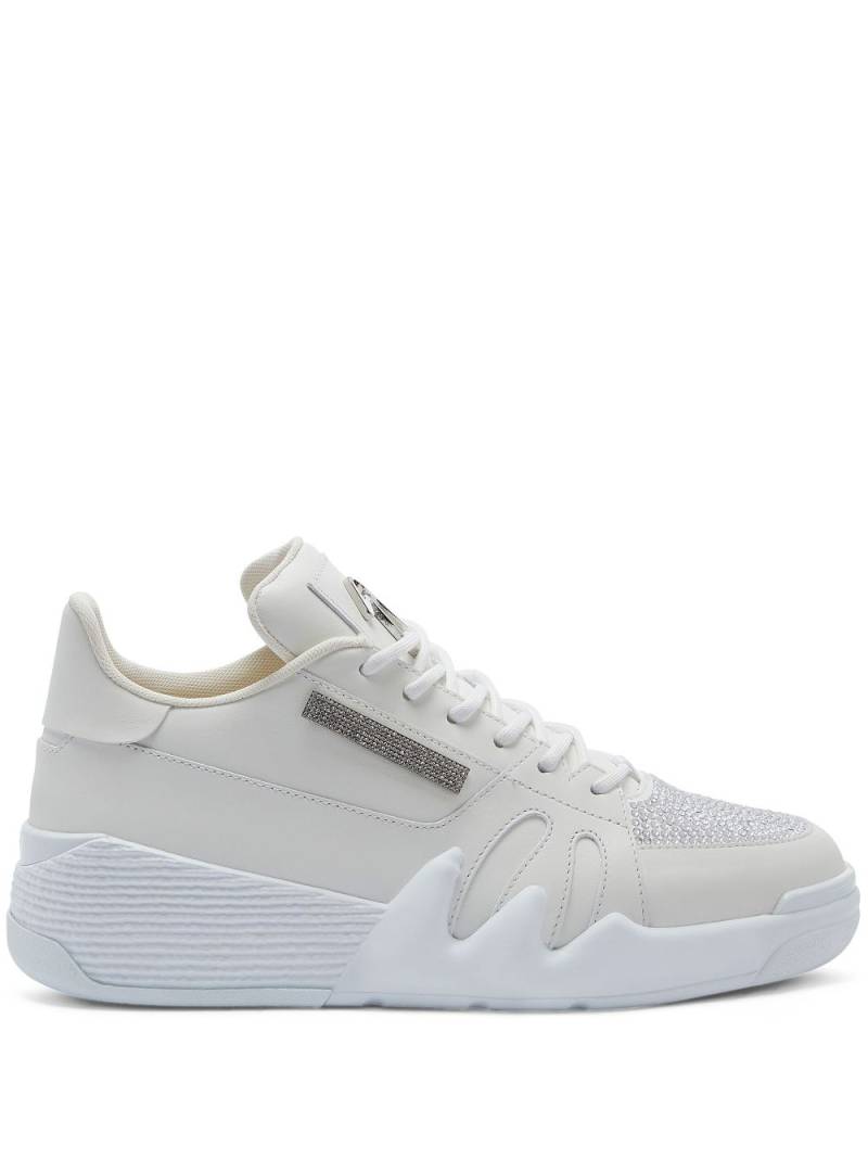 Giuseppe Zanotti Talon rhinestone-embellished leather sneakers - Neutrals von Giuseppe Zanotti