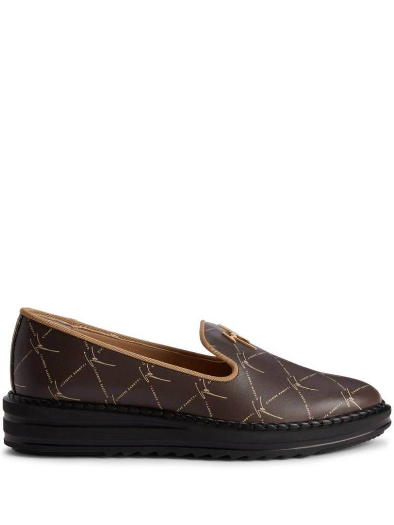 Giuseppe Zanotti Tim logo-embossed leather loafers - Brown von Giuseppe Zanotti