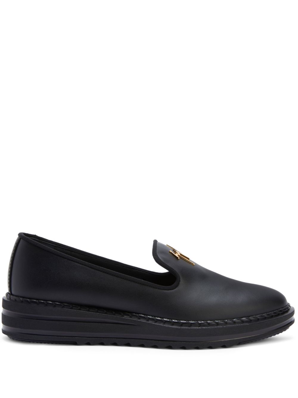 Giuseppe Zanotti Tim logo-lettering loafers - Black von Giuseppe Zanotti