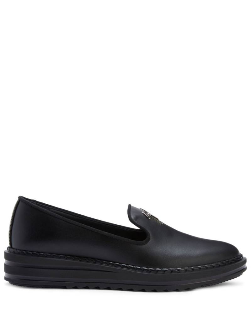 Giuseppe Zanotti Tim logo-lettering loafers - Black von Giuseppe Zanotti