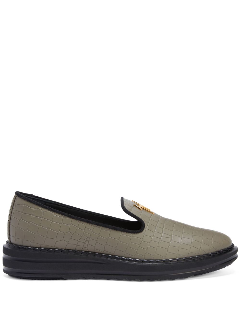 Giuseppe Zanotti Tim logo-lettering loafers - Grey von Giuseppe Zanotti