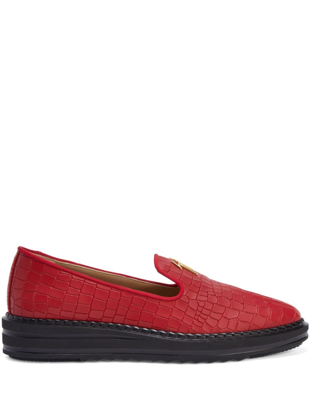 Giuseppe Zanotti Tim logo-lettering loafers - Red von Giuseppe Zanotti