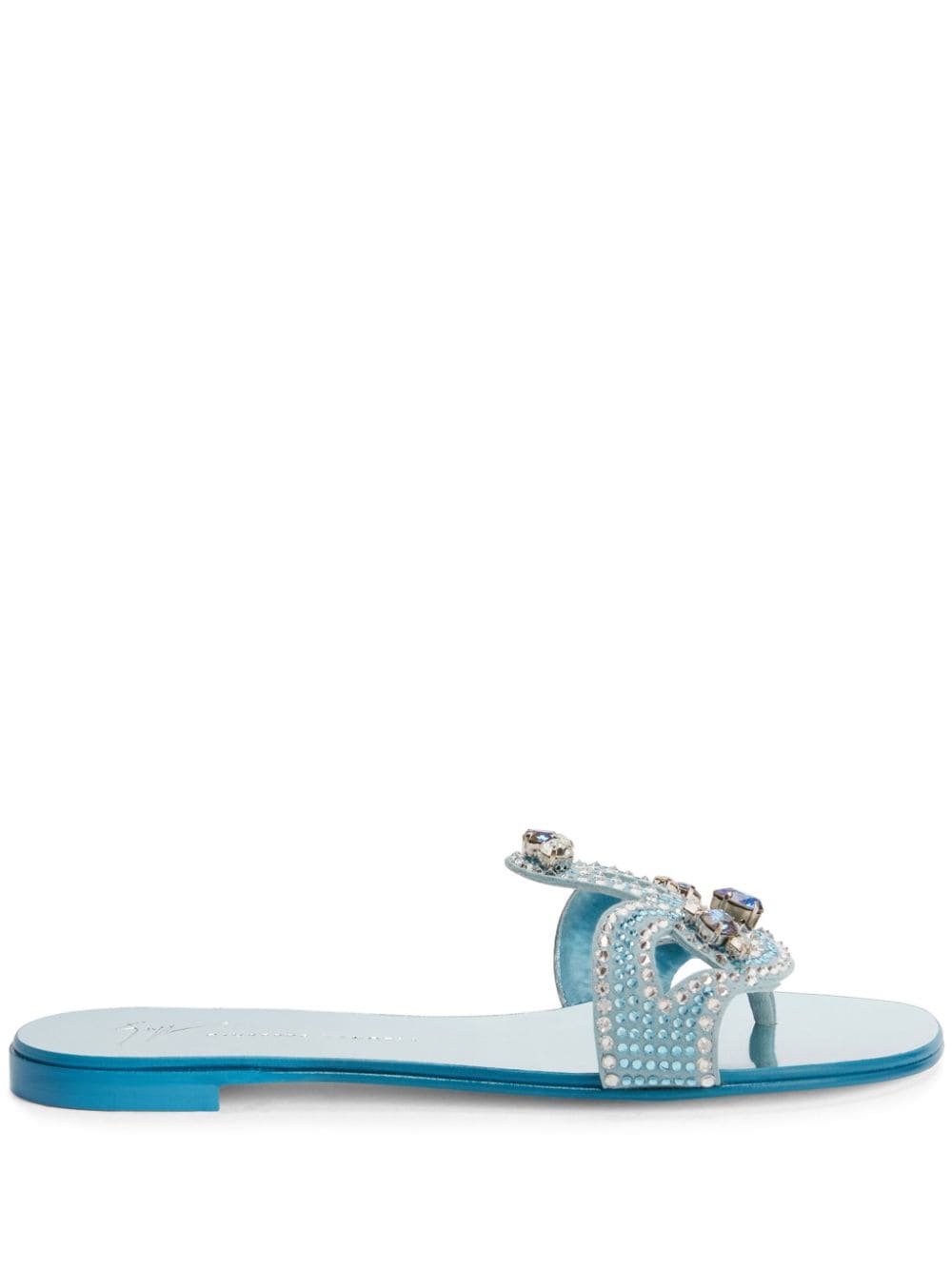 Giuseppe Zanotti Turchesite flat sandals - Blue von Giuseppe Zanotti