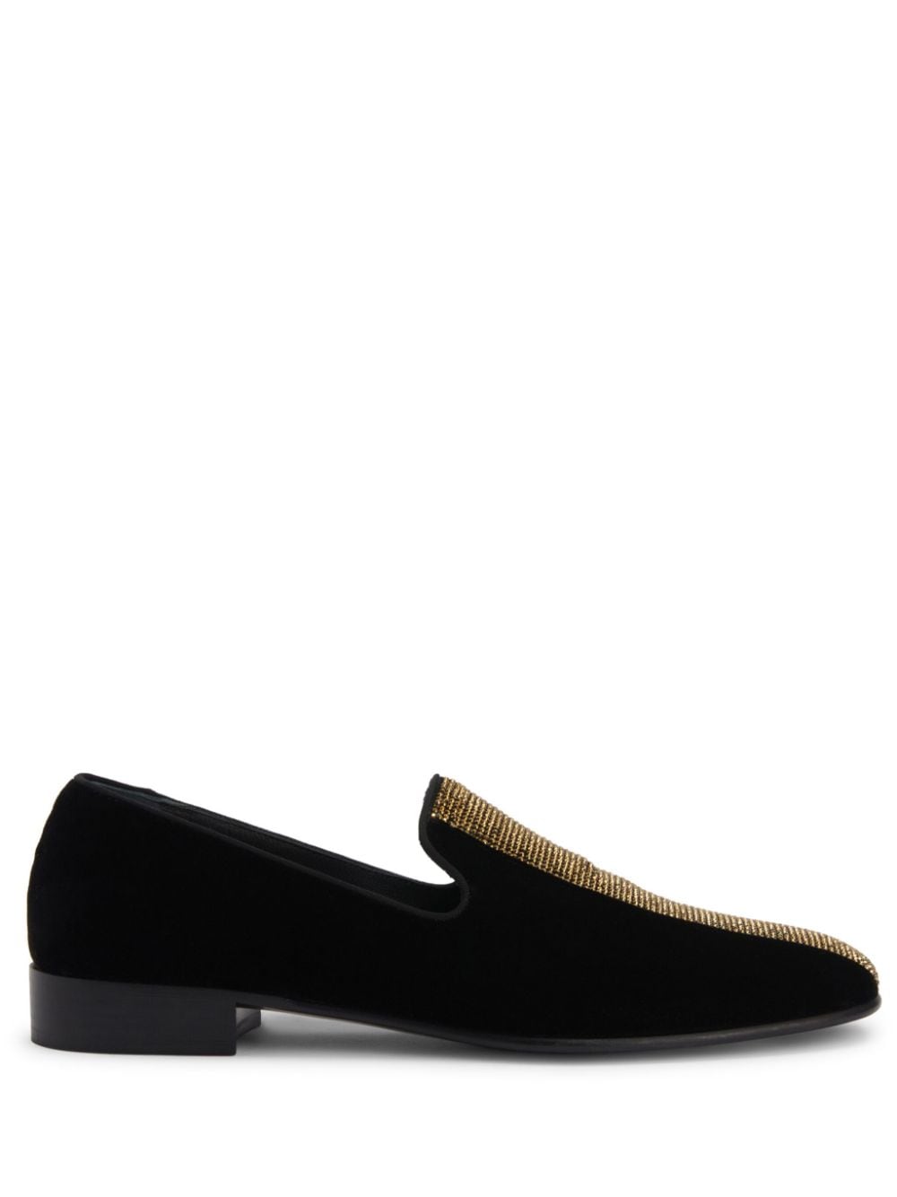 Giuseppe Zanotti Tuxedo Diamond velvet loafers - Black von Giuseppe Zanotti