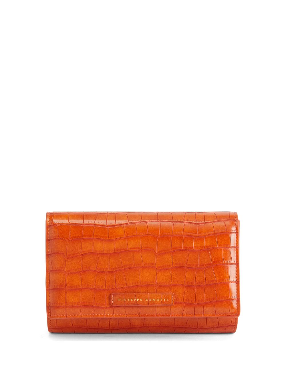 Giuseppe Zanotti Wendy crocodile-effect clutch bag - Orange von Giuseppe Zanotti