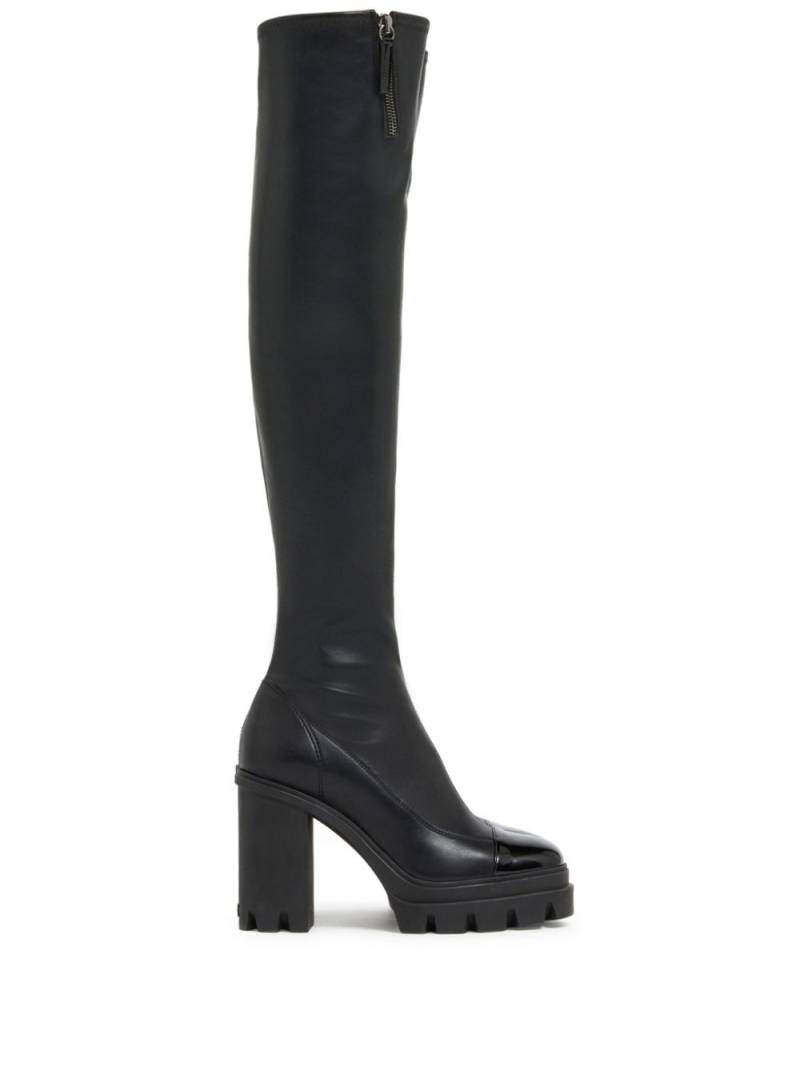 Giuseppe Zanotti contrasting-toecap knee-high boots - Black von Giuseppe Zanotti