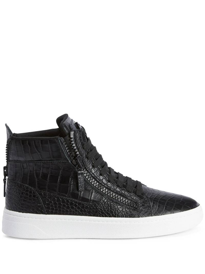 Giuseppe Zanotti crocodile-effect high-top sneakers - Black von Giuseppe Zanotti