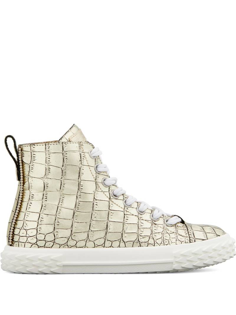 Giuseppe Zanotti crocodile-effect high-top sneakers - Gold von Giuseppe Zanotti