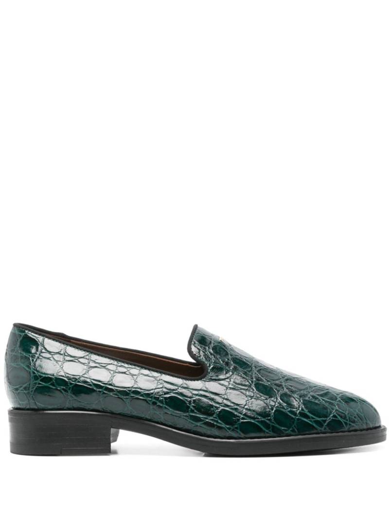 Giuseppe Zanotti crocodile-effect leather loafers - Green von Giuseppe Zanotti