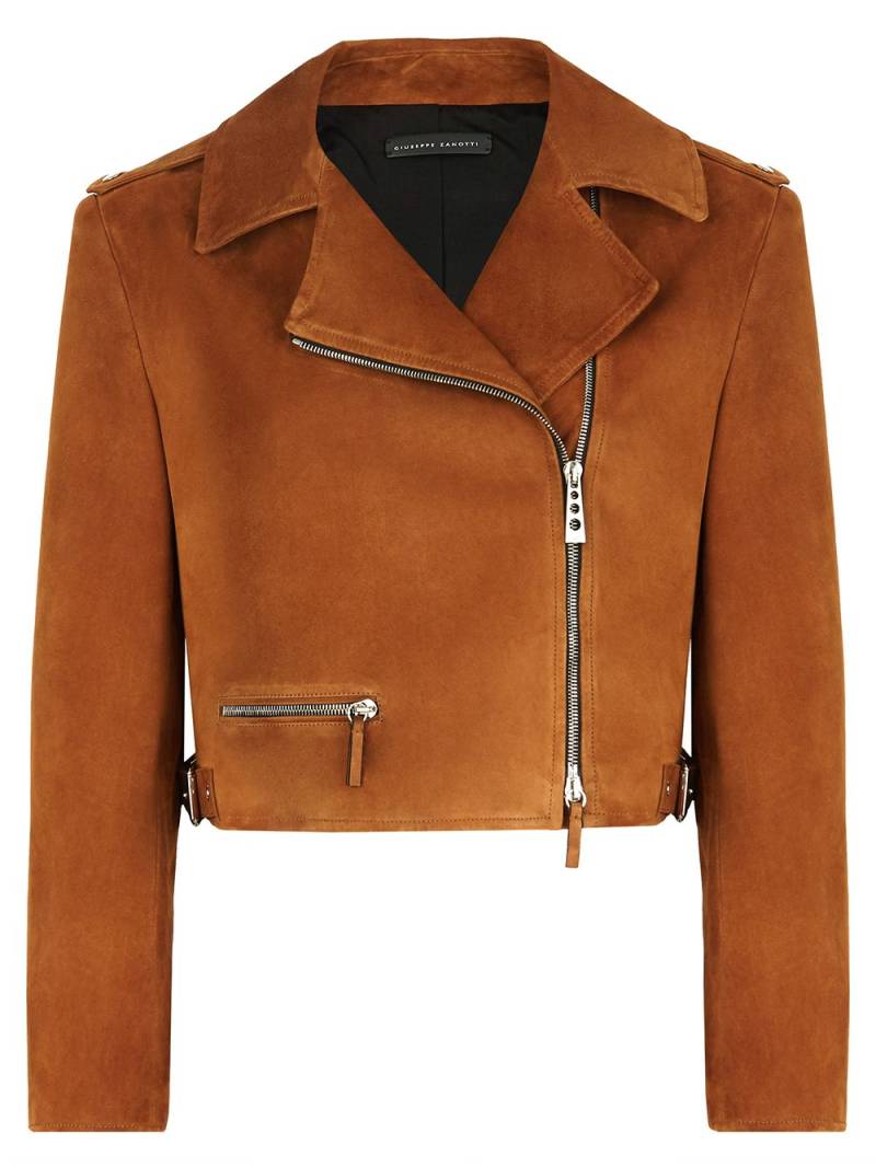 Giuseppe Zanotti cropped biker jacket - Brown von Giuseppe Zanotti