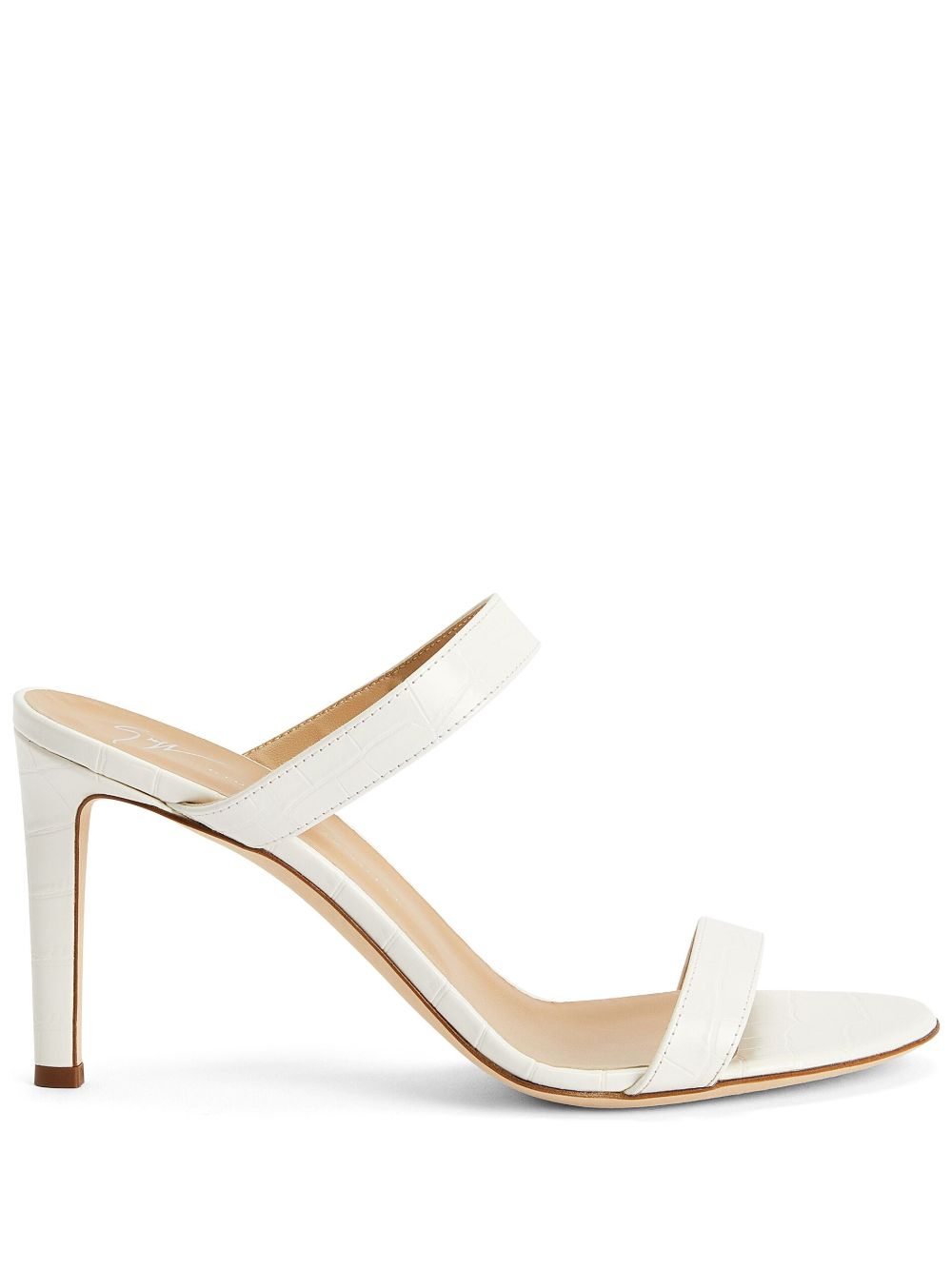 Giuseppe Zanotti Calista 120mm double-strap leather mules - White von Giuseppe Zanotti