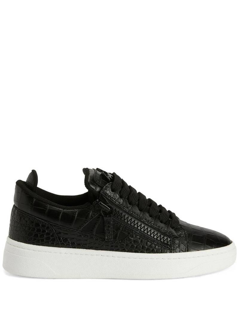 Giuseppe Zanotti embossed crocodile-effect sneakers - Black von Giuseppe Zanotti