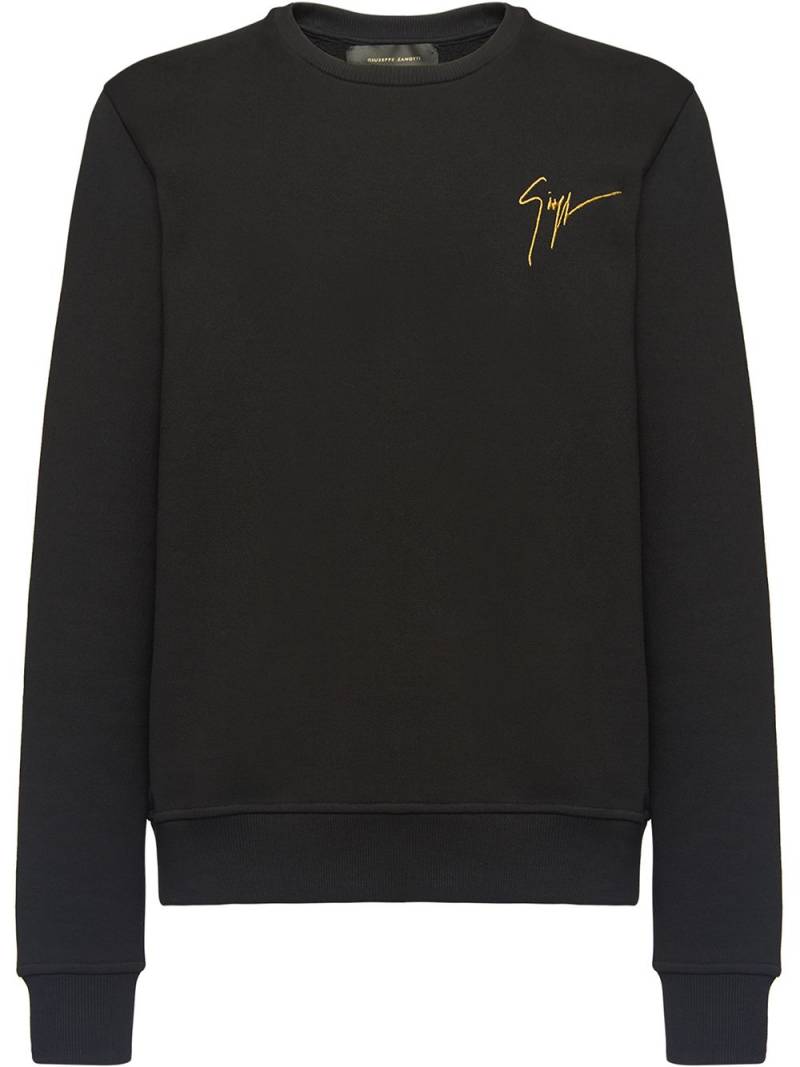 Giuseppe Zanotti embroidered logo crew neck sweatshirt - Black von Giuseppe Zanotti