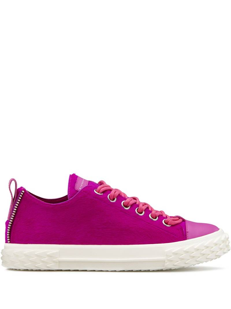 Giuseppe Zanotti fur lace-up sneakers - Pink von Giuseppe Zanotti