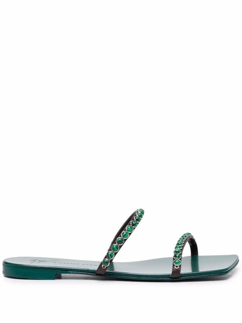 Giuseppe Zanotti gemstone-embellished open-toe sandals - Green von Giuseppe Zanotti