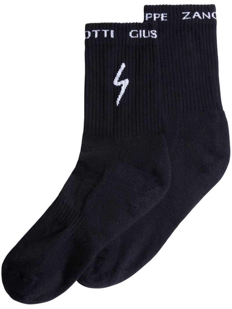 Giuseppe Zanotti intarsia-knit ribbed socks - Black von Giuseppe Zanotti