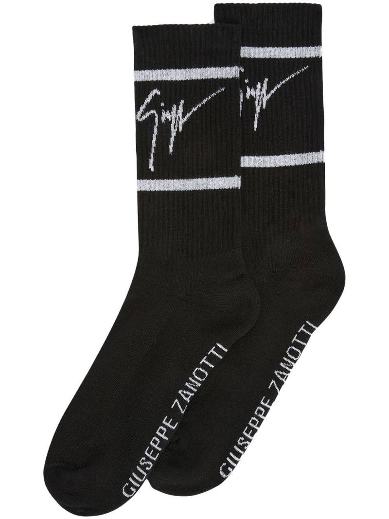 Giuseppe Zanotti intarsia-logo ankle socks - Black von Giuseppe Zanotti