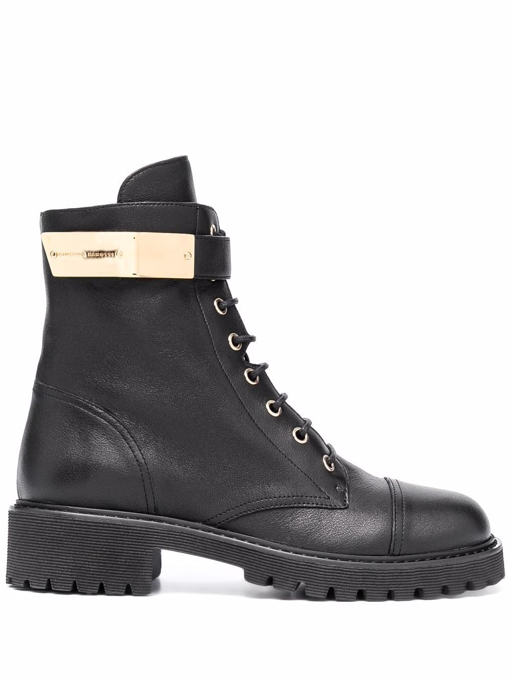 Giuseppe Zanotti lace-up leather combat boots - Black von Giuseppe Zanotti