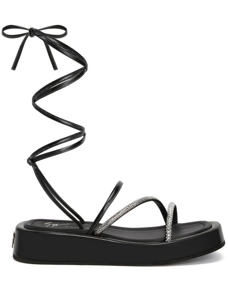 Giuseppe Zanotti lace-up leather sandals - Black von Giuseppe Zanotti