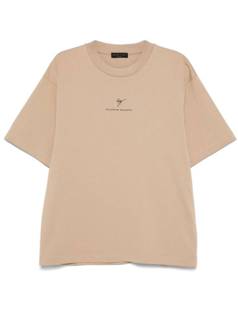 Giuseppe Zanotti logo-embroidered T-shirt - Neutrals von Giuseppe Zanotti