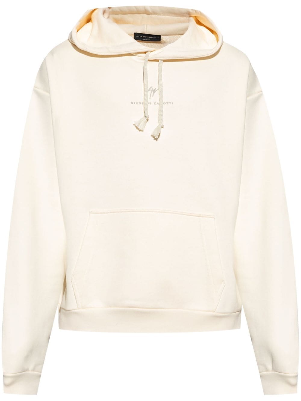 Giuseppe Zanotti logo-embroidered drawstring hoodie - Neutrals von Giuseppe Zanotti