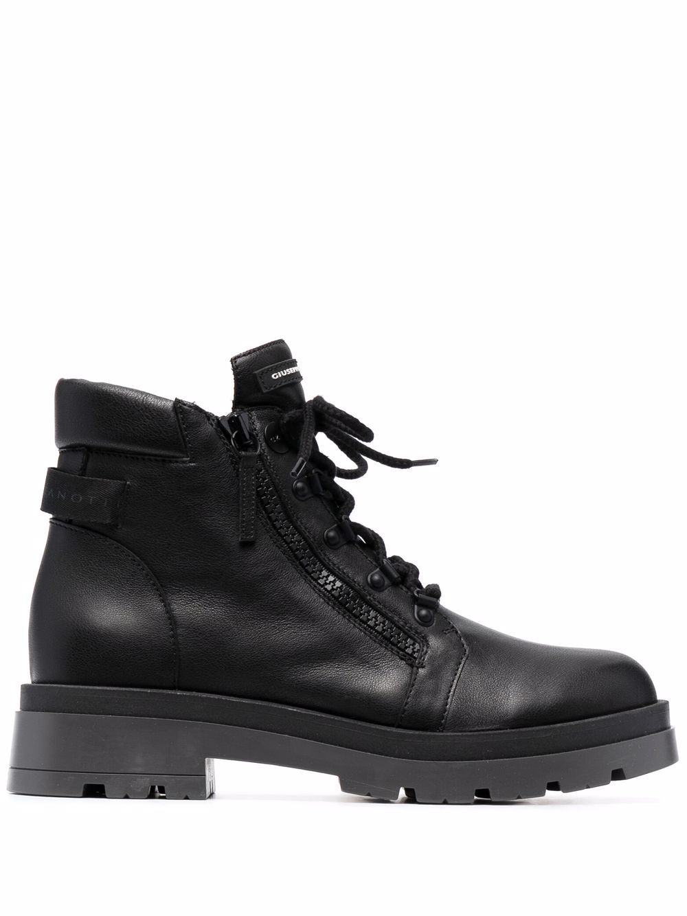 Giuseppe Zanotti logo-patch lace-up boots - Black von Giuseppe Zanotti