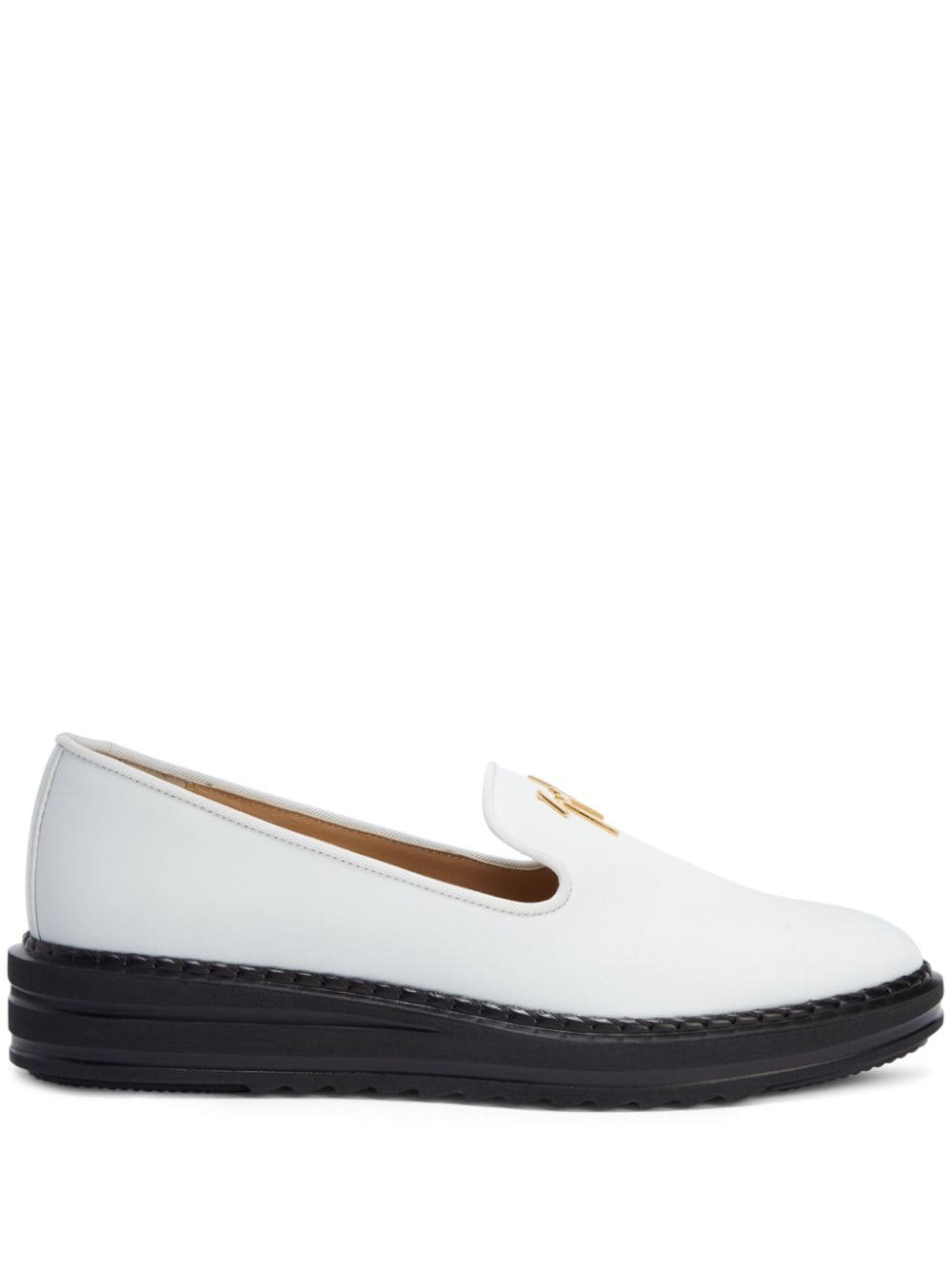 Giuseppe Zanotti logo-plaque leather loafers - Neutrals von Giuseppe Zanotti