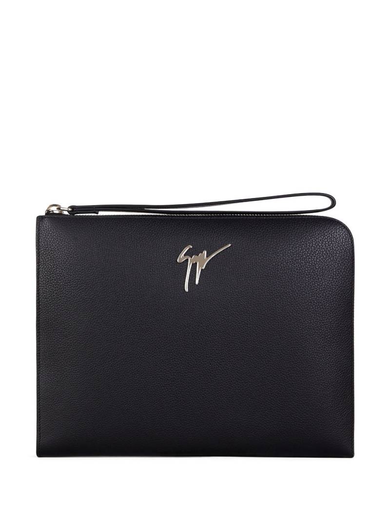 Giuseppe Zanotti logo-plaque pouch - Black von Giuseppe Zanotti