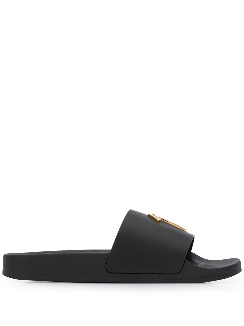 Giuseppe Zanotti logo plaque slides - Black von Giuseppe Zanotti