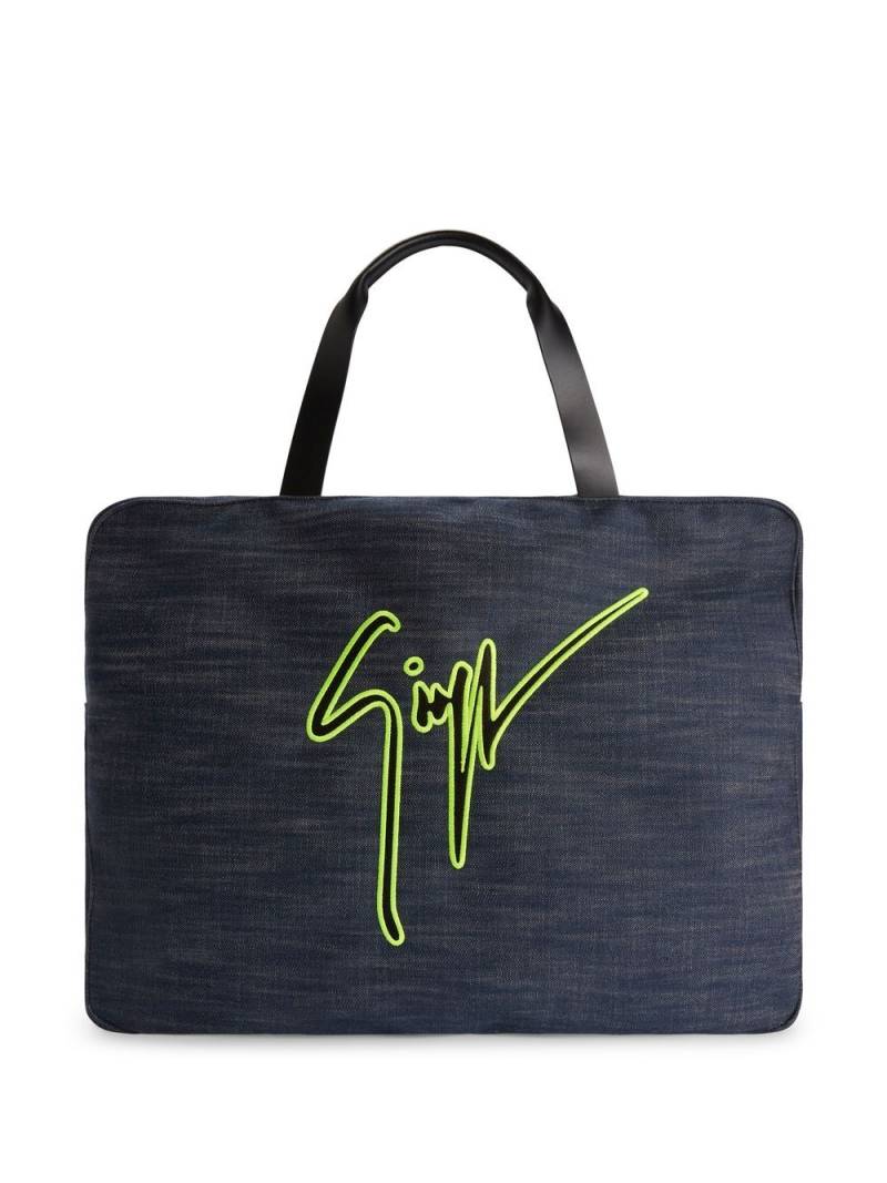 Giuseppe Zanotti logo-print tote bag - Blue von Giuseppe Zanotti