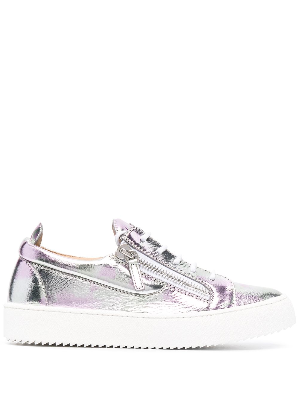 Giuseppe Zanotti metallic leather low-top sneakers - Silver von Giuseppe Zanotti