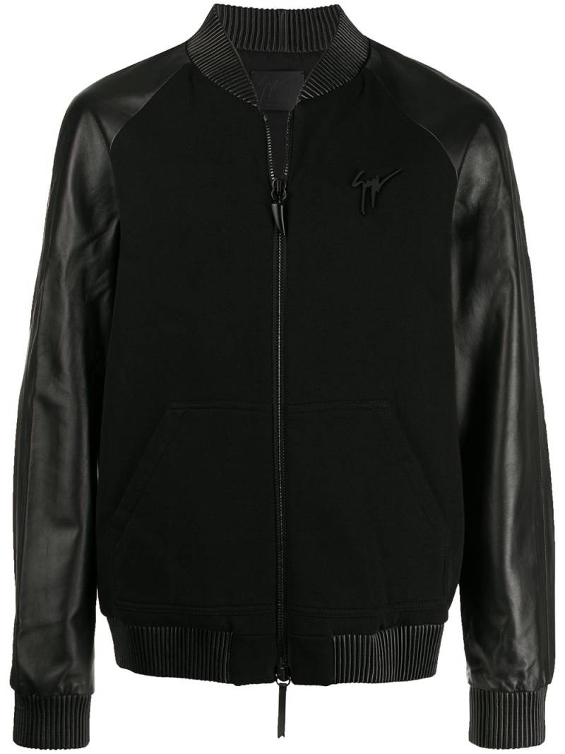 Giuseppe Zanotti mixed fabric biker jacket - Black von Giuseppe Zanotti