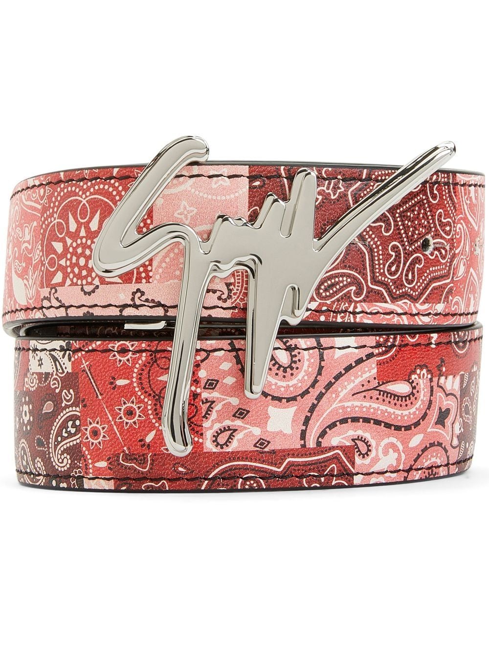 Giuseppe Zanotti paisley-print leather belt - Red von Giuseppe Zanotti