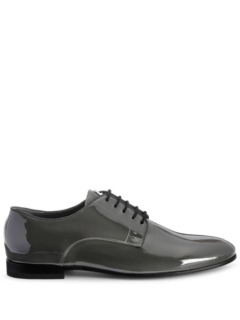 Giuseppe Zanotti patent-leather lace-up loafers - Grey von Giuseppe Zanotti