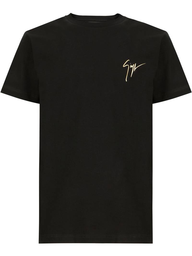 Giuseppe Zanotti signature-print cotton T-shirt - Black von Giuseppe Zanotti