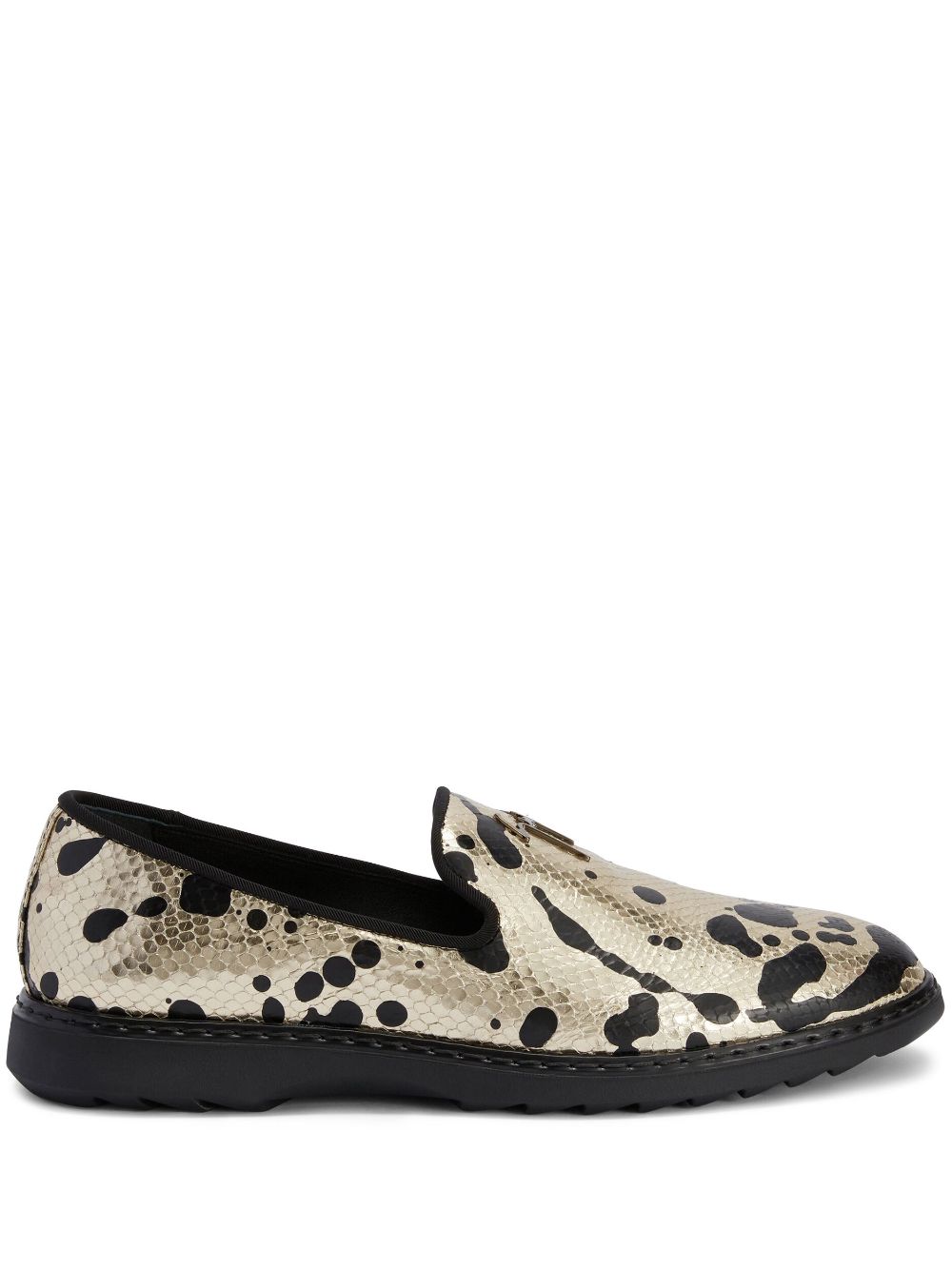 Giuseppe Zanotti snake-effect paint-splatter leather loafers - Neutrals von Giuseppe Zanotti