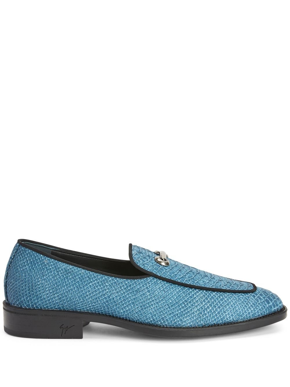 Giuseppe Zanotti snakeskin-effect leather loafers - Blue von Giuseppe Zanotti