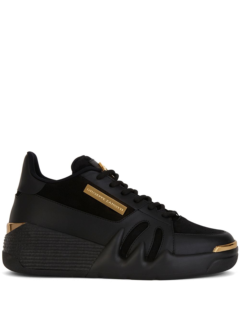 Giuseppe Zanotti tonal panelled perforated sneakers - Black von Giuseppe Zanotti