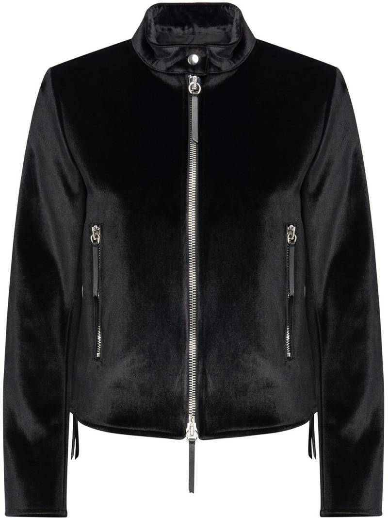 Giuseppe Zanotti velvet zip-up jacket - Black von Giuseppe Zanotti