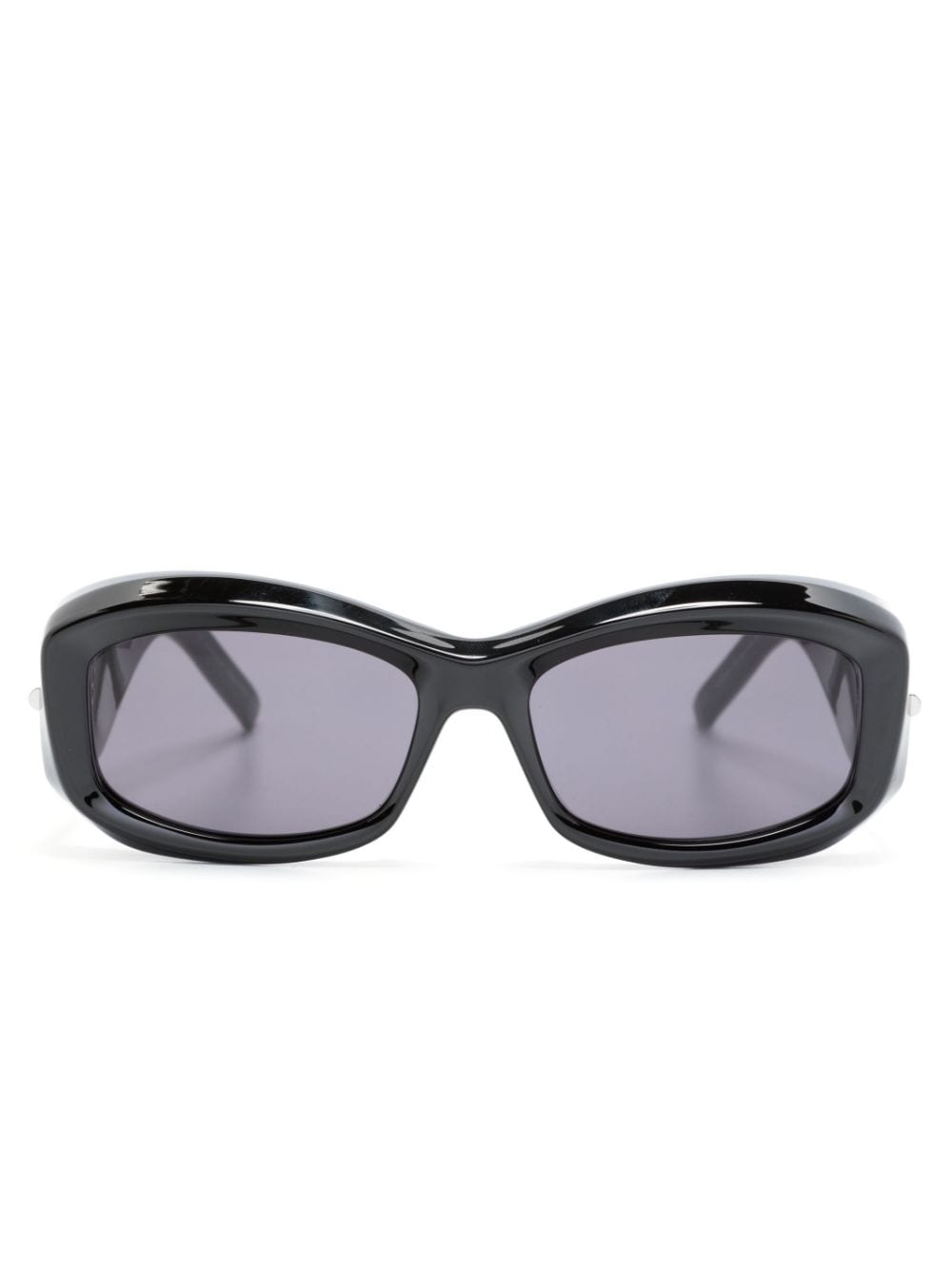 Givenchy Eyewear engraved-logo rectangular-frame sunglasses - Black von Givenchy Eyewear