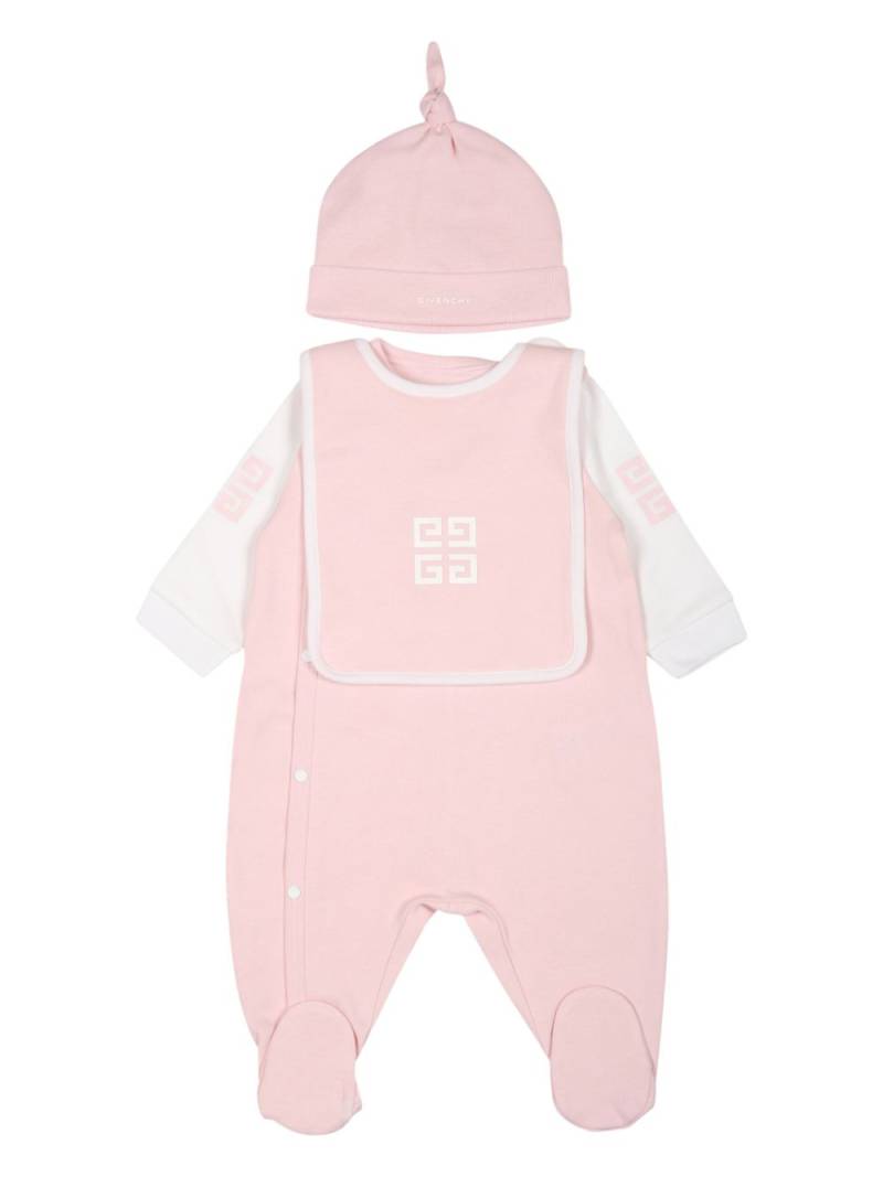 Givenchy Kids 4G cotton babygrow set - Pink von Givenchy Kids