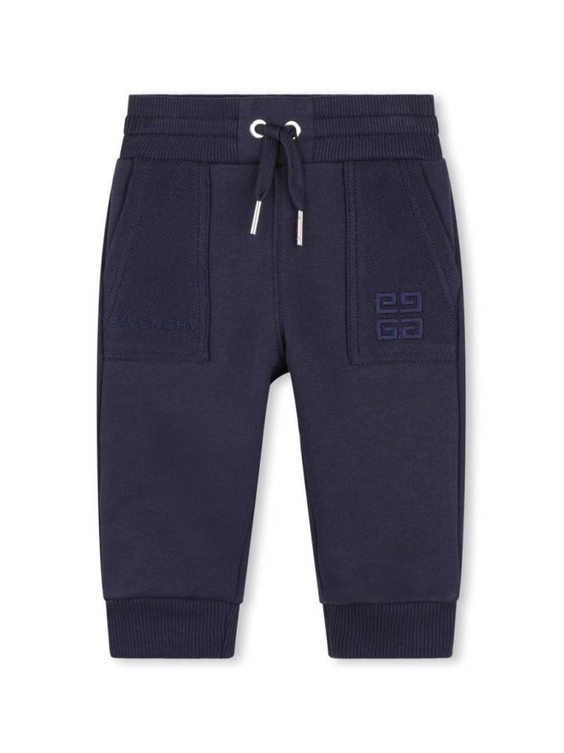 Givenchy Kids 4G-embroidered drawstring-waist track pants - Blue von Givenchy Kids