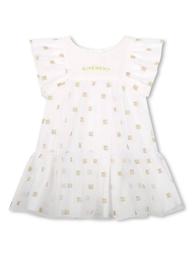 Givenchy Kids 4G-embroidered mesh dress - White von Givenchy Kids