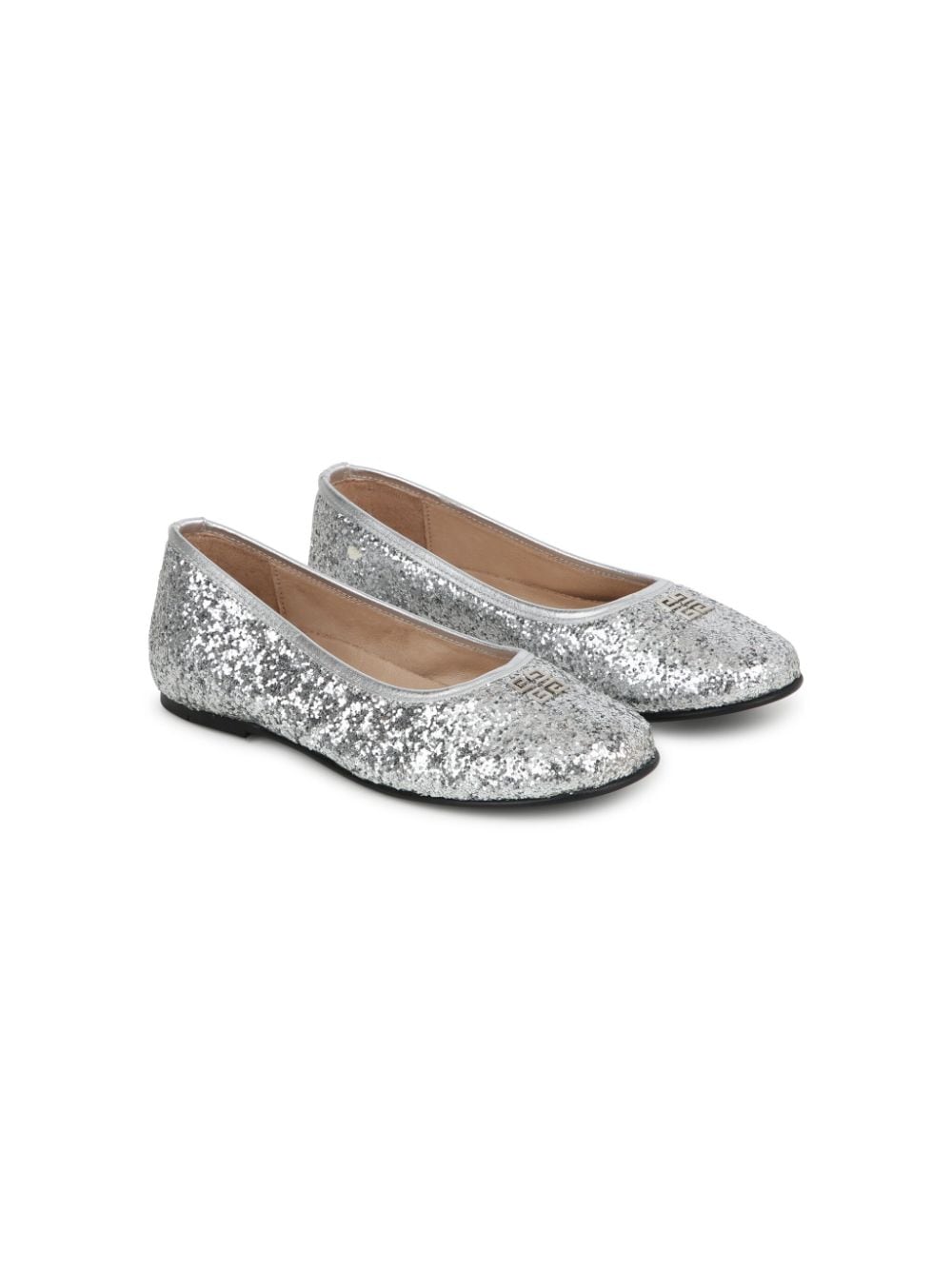 Givenchy Kids 4G glittered ballerina shoes - Grey von Givenchy Kids