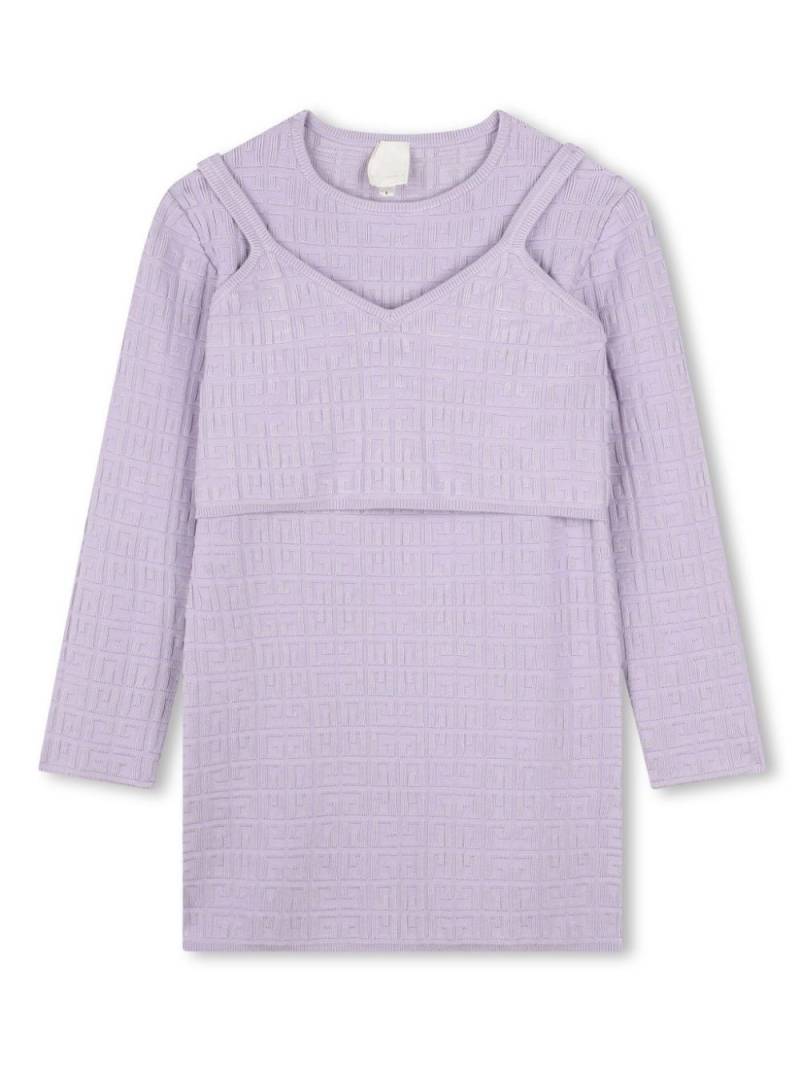 Givenchy Kids 4G-jacquard layered dress - Purple von Givenchy Kids