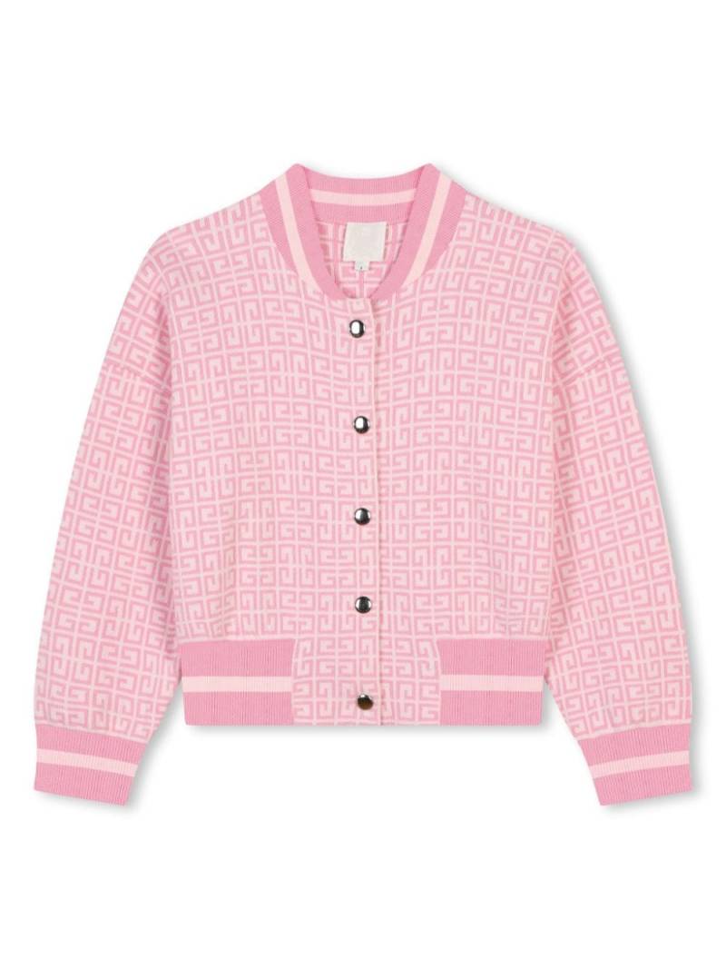 Givenchy Kids 4G-jacquard press-stud cardigan - Pink von Givenchy Kids